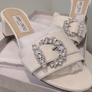 Jimmy Choo White Cheri Mule